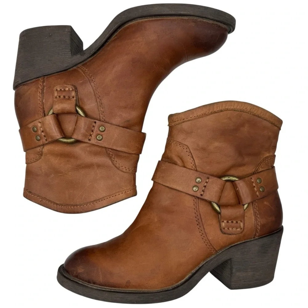 Lucky Brand Bambi Women’s Brown Leather Ankle Boots - Size 6
